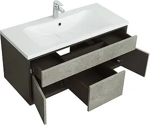 Тумба-умывальник подвесная Aquaton Уэльс 100 графит 1A2676K1WA6A0, 5