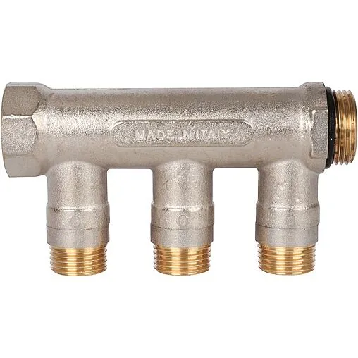 Коллектор запорный проходной 3 отвода красный ¾&quot;в/н x ½&quot;н Stout SMB 6210 341203