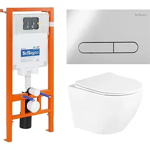 Комплект 5 в 1 BelBagno Uno BB3105CHR/SC/BB002-80/BB005-PR-CHROME с кнопкой хром глянцевый Комплект 5 в 1 BelBagno Uno BB3105CHR/SC/BB002-80/BB005-PR-CHROME с кнопкой хром глянцевый, 1