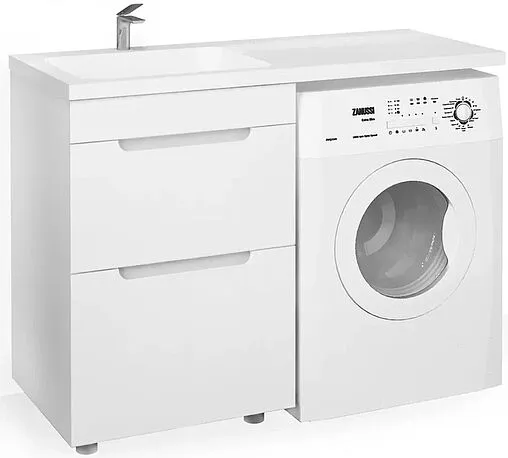 Тумба под умывальник напольная над стиральной машиной Raval Forte 120 L белый For.01.120.L/N/W