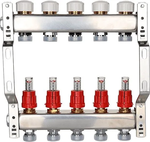Группа коллекторная с расходомерами 4 отвода 1&quot;в/в x ¾&quot;ек Valtec VTc.584.EMNX.0604