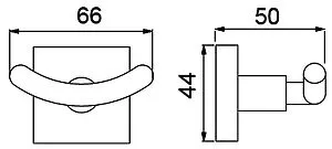 Крючок двойной Timo Selene чёрный матовый 12012/03 Крючок двойной Timo Selene чёрный матовый 12012/03, 2