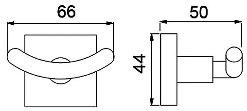 Крючок двойной Timo Selene чёрный матовый 12012/03