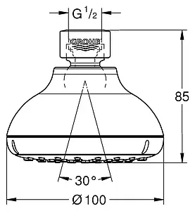 Лейка верхнего душа Grohe Tempesta хром 26050000 Лейка верхнего душа Grohe Tempesta хром 26050000, 2