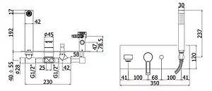 Смеситель для ванны скрытого монтажа Paffoni Ringo чёрный матовый RIN001NO, 2