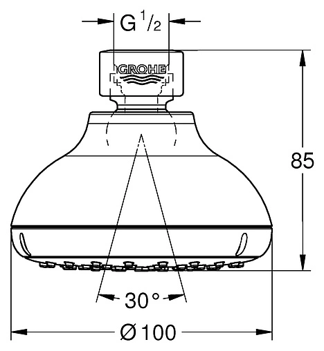 Лейка верхнего душа Grohe Tempesta хром 26050000