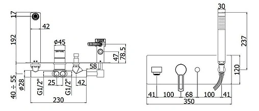 Смеситель для ванны скрытого монтажа Paffoni Ringo чёрный матовый RIN001NO Смеситель для ванны скрытого монтажа Paffoni Ringo чёрный матовый RIN001NO