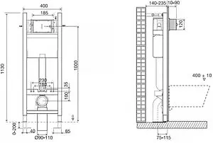 Комплект 5 в 1 Jacob Delafon Vox E21770RU-00 с кнопкой E4316-CP хром глянцевый, 2