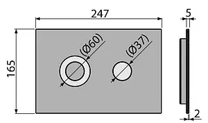 Клавиша смыва для унитаза AlcaPlast FLAT TURN-INOX нержавеющая сталь-полумат, 2