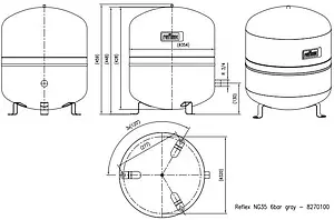 Расширительный бак Reflex NG 35л 6 бар 8270100 Расширительный бак Reflex NG 35л 6 бар 8270100, 2