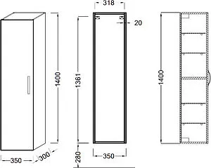 Шкаф-пенал подвесной Jacob Delafon Ola 35 белый EB396-J5, 2