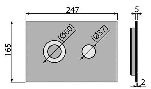 Клавиша смыва для унитаза AlcaPlast FLAT TURN-INOX нержавеющая сталь-полумат
