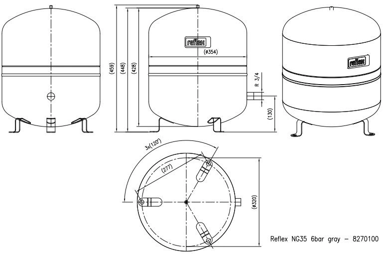 Расширительный бак Reflex NG 35л 6 бар 8270100