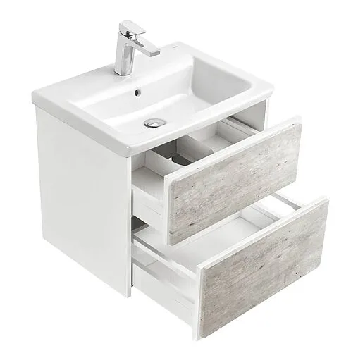 Тумба под умывальник подвесная Roca Ronda 60 белый/бетон ZRU9303002 Тумба под умывальник подвесная Roca Ronda 60 белый/бетон ZRU9303002