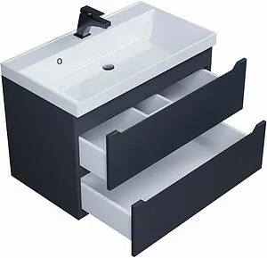 Тумба-умывальник подвесная Uperwood UPD Tanos 80 чёрный матовый 291020254 Тумба-умывальник подвесная Uperwood UPD Tanos 80 чёрный матовый 291020254, 5