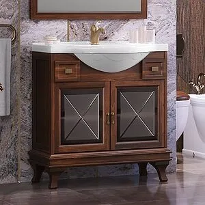 Тумба-умывальник напольный Opadiris Борджи 85 светлый орех 00-00006743+1WH110265, 3