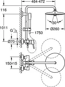 Душевая система со смесителем для душа Grohe Euphoria Concetto хром 23061002 Душевая система со смесителем для душа Grohe Euphoria Concetto хром 23061002, 2