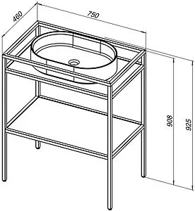 Консоль напольная Allen Brau Liberty 75 чёрный браш 1.33002.BB Консоль напольная Allen Brau Liberty 75 чёрный браш 1.33002.BB, 2
