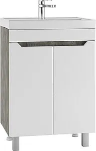 Тумба-умывальник напольная Айсберг Мечта 60 белый/бетон DM2332T+4607152361674, 1