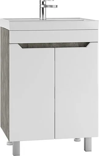 Тумба-умывальник напольный Айсберг Мечта 60 белый/бетон DM2332T+4607152361674