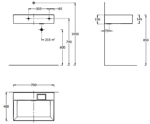 Раковина Kerama Marazzi Logica 70 белый LO.wb.70.0