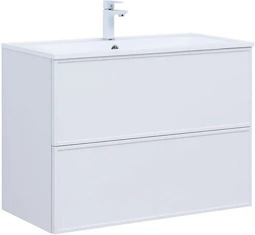 Тумба-умывальник Aquanet Арт 90 белый матовый 00313256+00318928
