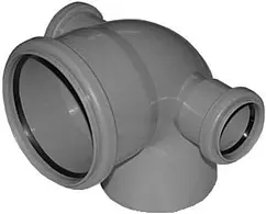 Отвод с выходами на 50 правый+левый внутренний D=110x50мм Угол 87° Политэк 300111050ЛП