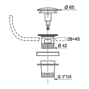 Выпуск автоматический для раковины с переливом Wirquin хром 30717647 Выпуск автоматический для раковины с переливом Wirquin хром 30717647, 2