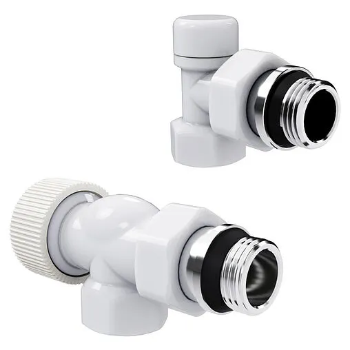 Комплект вентилей терморегулирующих осевых ½&quot; в/н Royal Thermo Design белый RATVDO11212WH