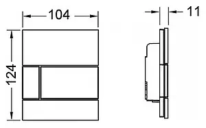 Клавиша смыва для писсуара TECEsquare Urinal 9242802 кнопка/хром глянцевый, панель/стекло белый Клавиша смыва для писсуара TECEsquare Urinal 9242802 кнопка/хром глянцевый, панель/стекло белый, 4
