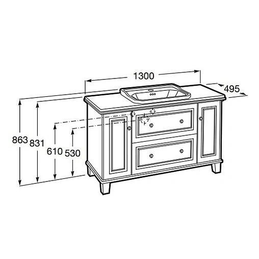 Тумба под умывальник напольная Roca Carmen 130 тёмно-серый сатин 857136417