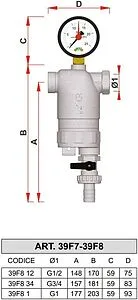 Фильтр тонкой очистки воды ½"в x ½"в Far FA 39F8 12100 Фильтр тонкой очистки воды ½"в x ½"в Far FA 39F8 12100, 2