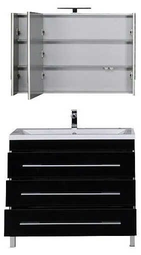 Шкаф-зеркало Aquanet Верона 100 чёрный 00175386