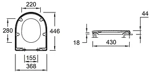 Крышка-сиденье для унитаза с микролифтом Jacob Delafon Odeon Rive Gauche белый E24888-00 Крышка-сиденье для унитаза с микролифтом Jacob Delafon Odeon Rive Gauche белый E24888-00, 2