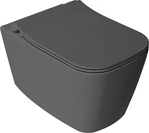 Унитаз подвесной безободковый ISVEA Vea Cubo антрацит 10VA02001SV-2C Унитаз подвесной безободковый ISVEA Vea Cubo антрацит 10VA02001SV-2C, 1