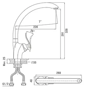 Смеситель для кухни D&K Liszt Bayern хром DA1232401 Смеситель для кухни D&K Liszt Bayern хром DA1232401, 2