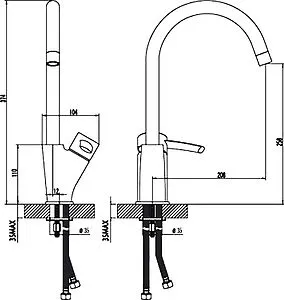 Смеситель для кухни Lemark Atlantiss хром LM3205C, 2