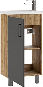 Тумба-умывальник напольная Домино Craft 45 графит/дуб вотан DCr2208T+4640021065907, 4