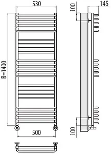 Полотенцесушитель водяной лесенка Terminus Соренто П23 500х1400 полированная сталь 4670078530868, 2