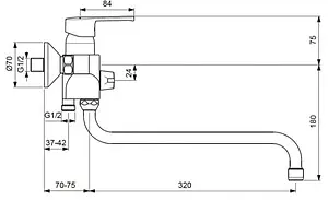 Смеситель для ванны с длинным изливом Vidima Uno хром BA240AA Смеситель для ванны с длинным изливом Vidima Uno хром BA240AA, 2