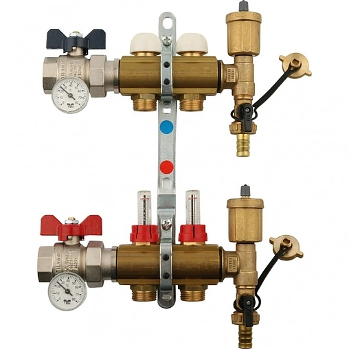 Группа коллекторная с расходомерами 2 отвода 1&quot;в/в x ¾&quot;ек Tiemme 3870027