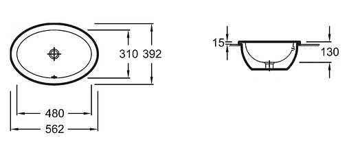 Раковина Jacob Delafon Vox 56 белый EYH102-00
