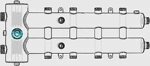 Распределительный коллектор 5 контуров с гидрострелкой 1¼"н x 1"н Север-R-М5 1945011 Распределительный коллектор 5 контуров с гидрострелкой 1¼"н x 1"н Север-R-М5 1945011, 5