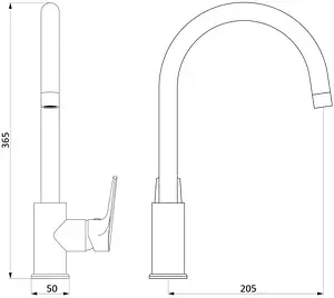 Смеситель для кухни Damixa Origin Balance чёрный/хром 790720000 Смеситель для кухни Damixa Origin Balance чёрный/хром 790720000, 2