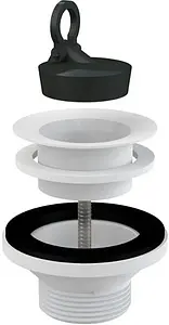 Выпуск для раковины с решеткой и пробкой AlcaPlast белый A32, 1