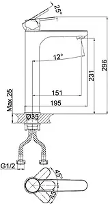 Смеситель для раковины D&K Rhein Marx хром DA1392001 Смеситель для раковины D&K Rhein Marx хром DA1392001, 2