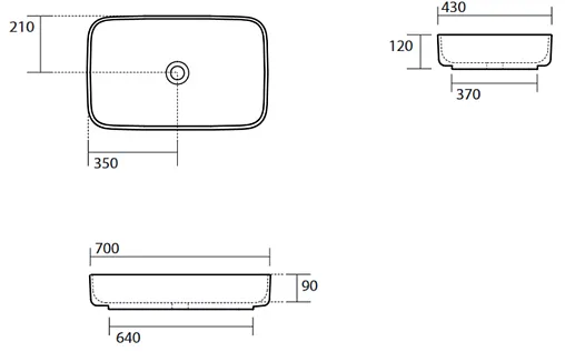 Раковина Kerasan Tribeca 70 белый 460201