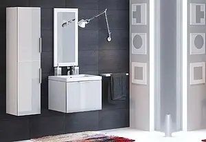 Шкаф-пенал подвесной Cersanit Stillo 35 серый хром/белый P-SL-STL Шкаф-пенал подвесной Cersanit Stillo 35 серый хром/белый P-SL-STL, 3