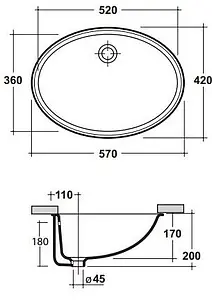 Раковина Olympia Eхport 58 белый LIL4658101, 2