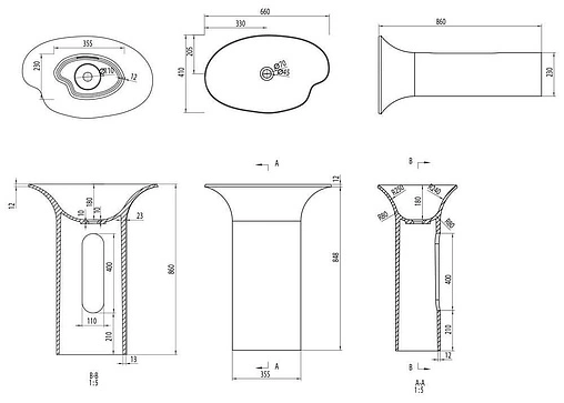 Раковина Aquanet Desire V46-N 66 белый матовый 00198934